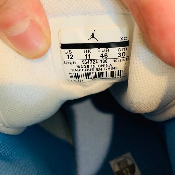Nike Air Jordan 1 Retro Mid Unc / University Blue 554724-106 Size 12 - Picture 6 of 16